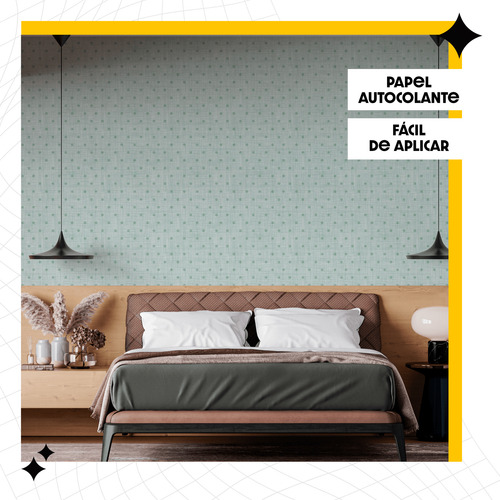 Papel De Parede Adesivo Água Verde Sala Linho Bolinha 12m