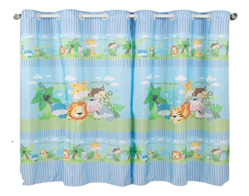 Cortina Infantil Sublimada Estampada 2,00 X1,50m Safari Jr