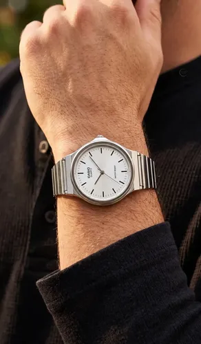 Relógio Casio Masculino Analógico Prateado Pulseira Aço Inox