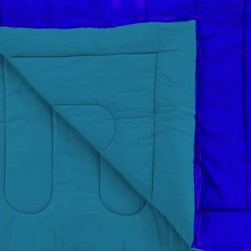 Acolchado De 2 1/2pl. Reversible Directo De Fabrica Color Azul/Turquesa
