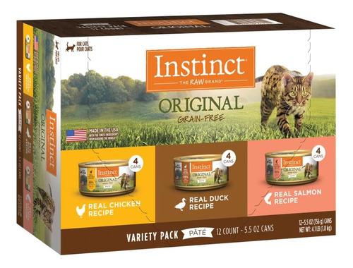 Instinct Comida Humeda Pate Para Gato 12 Latas De 5.5 Oz