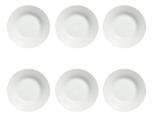 Plato Hondo #9 Blanco X 6 Unidades