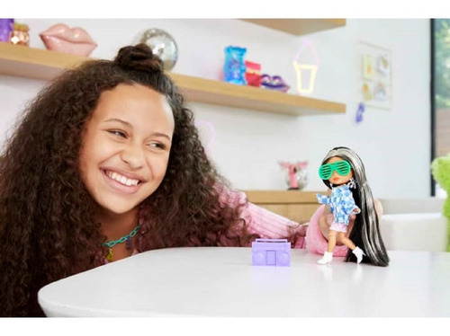 Jaqueta jeans xadrez Barbie Doll Extra Minis