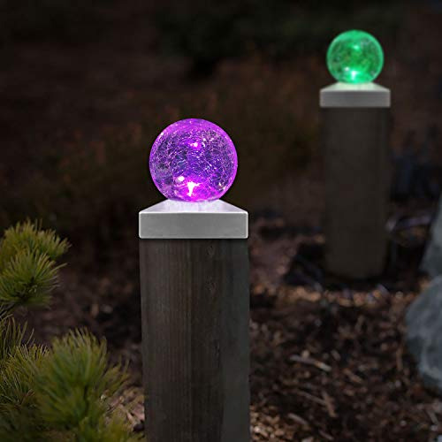 Set 4 Esferas Lámparas Solares Decorativas Led Rgb De Jardín Color Changing