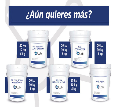 Imagen 3 de 3 de Gel Conductor Premium Ácido Hialurónico Anti Edad 1kg Biolab