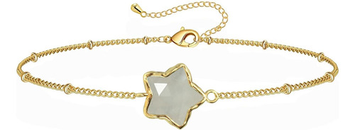 Angelstones Pulsera Ajustable Con Estrella De La Suerte Chap