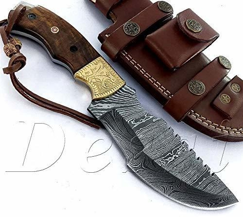 Damasco Acero Fijo Hoja Tracker Cuchillo Caza Camping Deport