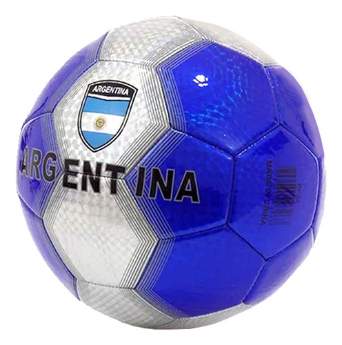 Pelota De Futbol Dream Sport N°5 Cuero Sintetico Pf23 Color Azul/plateada