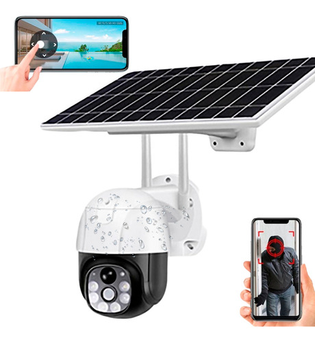 Camara Solar De Seguridad Wifi Visión Nocturna Incluye Panel