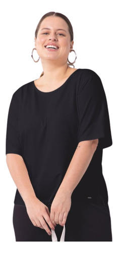 Blusa Feminina Solta Manga Curta Plus Size Lunender