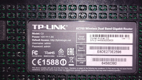 Tp Link Router Repetidor Banda Dual Ac750 Archer C20 (Usado)