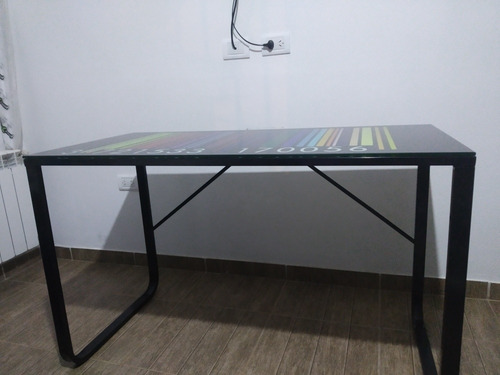 Escritorio Juvenil De Vidrio. Diseño Código De Barras