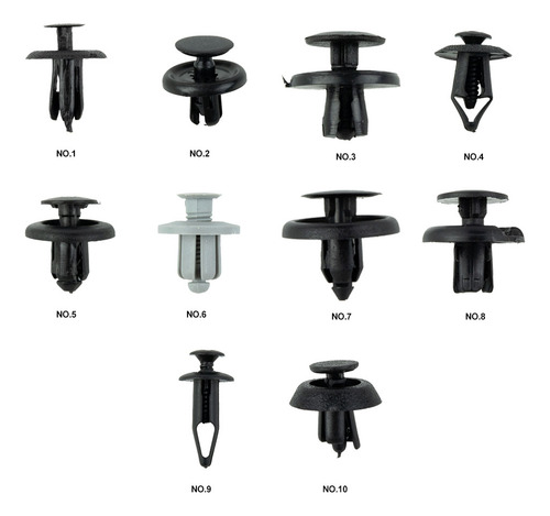 Clips De Cierre Bumper Auto Set, 100 Unidades, Mezclados