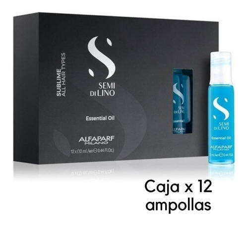 Alfaparf Ampolla Semi Di Lino Azul Caja X 12 Uni (13 Mlc/u)