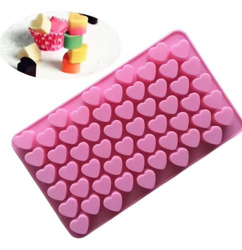 Molde Silicone Coraçao Chocolate Bala Goma Biscuit Fondant