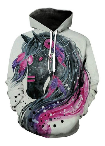 Unisex Sudadera Con Capucha 3d De Lujo Caballo Sudaderas Con