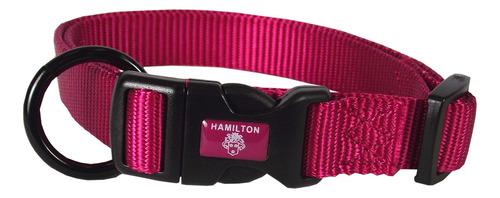 Collar Para Perro Hamilton Ajustable De Nailon, Color Frambu