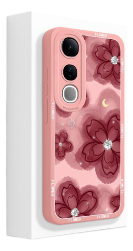 Funda Para Vivo V50 V50 Lite 5g Carcasa Con Estampado De Flores De Silicona Líquida Suave A Prueba De Golpes Para Vivov50 V50 Lite 5g Cover