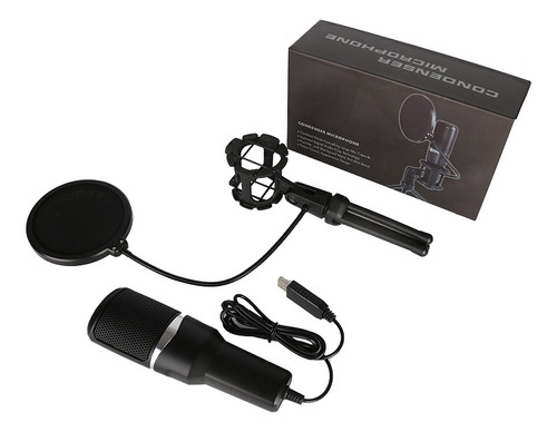 Imagen 6 de 10 de Micrófono Condenser Hügel Grabación Usb Soporte Pop Filter