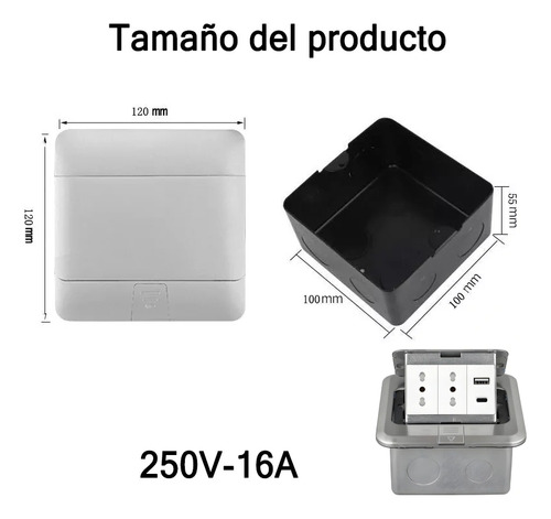 Enchufe Desplegable Para Cocina Y Mesa,2tomas 16a,type-c,usb