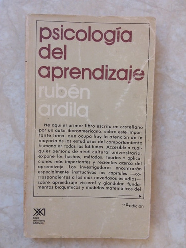 Psicología Del Aprendizaje- Rubén Ardila- 1982