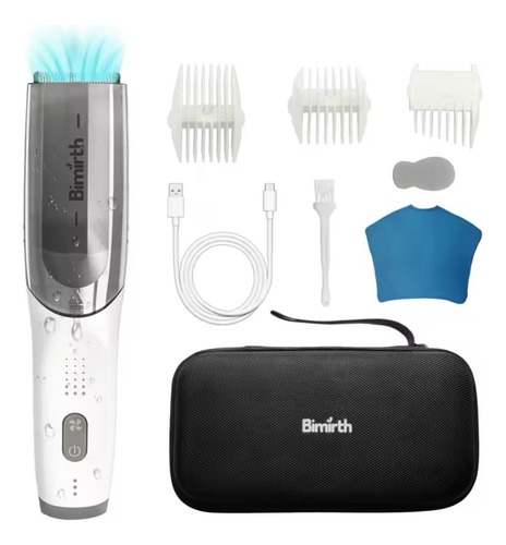 Kit Para Cortar Cabello Con Aspiradora Inalambrico Blanco
