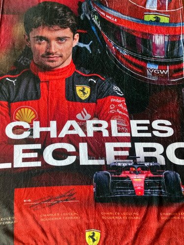 Frazada Cobija Charles Leclerc Individual Suave Formula 1