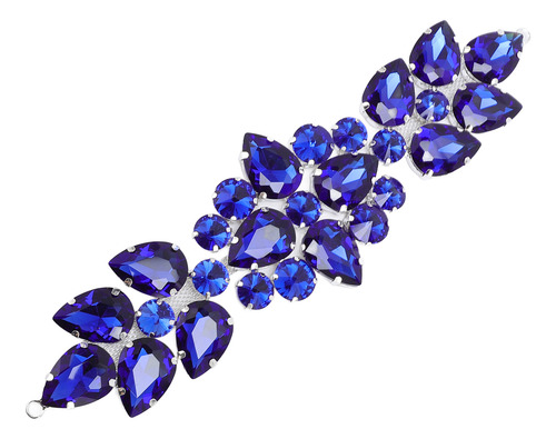 Exquisito Parche Con Diamantes De Imitación De Cristal Azul