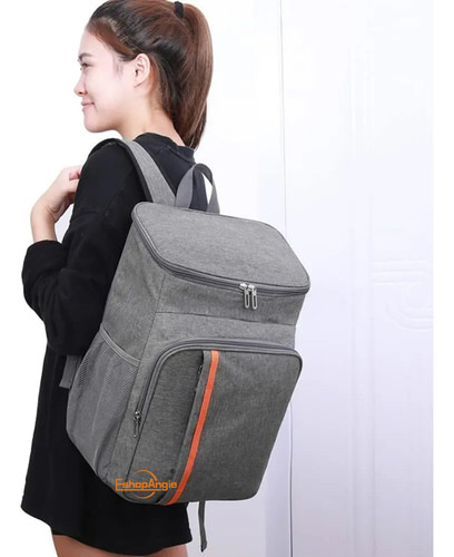 Mochila Térmica Bolsa Grande Para Almuerzo De 18 Litros Color Gris Eshopangie