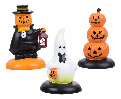 3 Figuras De Calabaza En Miniatura De Halloween, Adorno Dec.