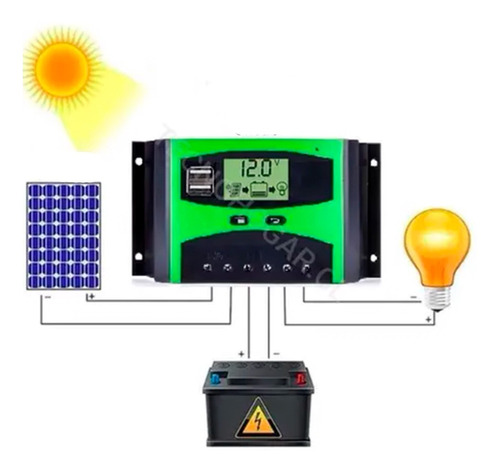 Regulador De Carga Controlador Solar Digital 12v 24v 60a
