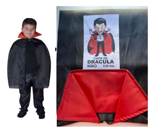 Capa De Dracula - Capa 88cm Disfraces Halloween Cotillón