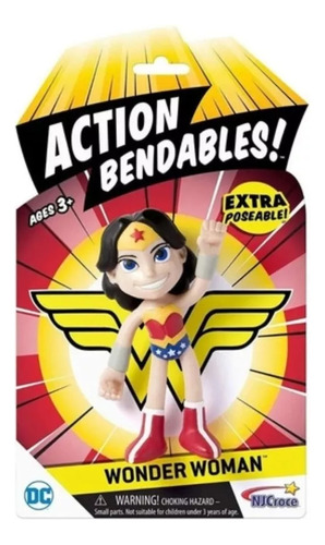 Figura Dc Wonder Woman Action Bendables 10cm Flexible