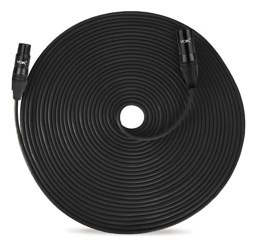 Cabo Microfone Balanceado Xlr Fêmea X Macho Preto 15m Voik