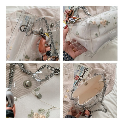Bolso De Hombro De Cadena Transparente De Mujer De Moda Color Verde