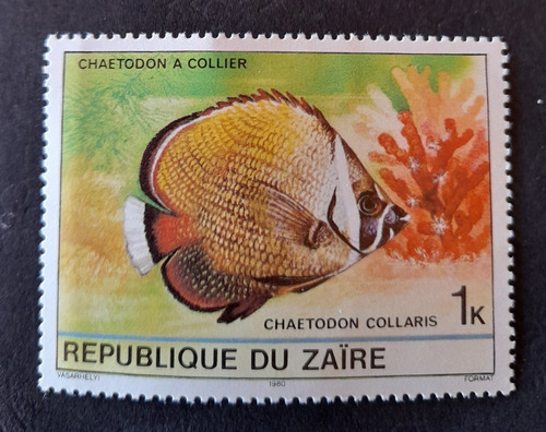 Sello Postal - Zaire - Peces Tropicales 1980