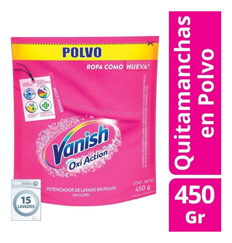 Vanish Quitamanchas En Polvo Rosa Repuesto Doypack X 450 Gr