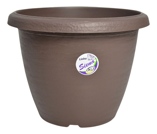 Vaso Redondo Siena Para Plantas E Flores 25cm De Plástico Cor Bege