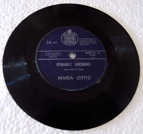 Maria Ostiz No Sabes Cuanto Sufri 1967 Vinilo 45 Pop España