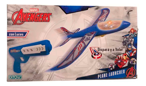 Avengers Plane Launcher Pistola Lanza Avion Con Luces Ditoys