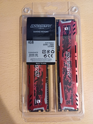 Memoria Ram 4gb Ddr4 2400hz 1.2v Ballistix Roja X 4 (pack)