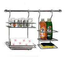 Comprar Porta Rollo Con Estante + Set Limpieza + Barral ! Set Cocina