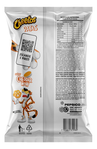 Salgadinho de Milho Elma Chips Cheetos Patas com Anitta cheddar wow 61 g