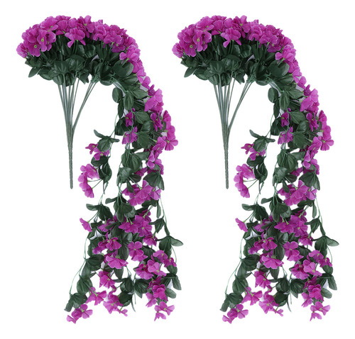 Simulación De Plástico Falso De Flores Artificiales Violetas