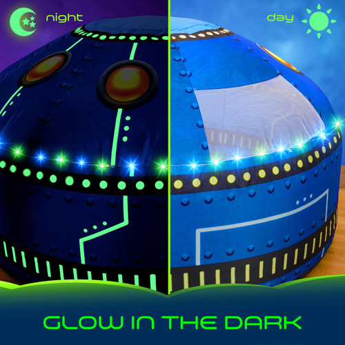 Inflatable Tent W&o Glowing Ufo Aerodome W/ Led Lights Kids