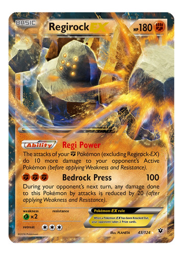 Cartas Pokemon Regirock Ex 43/124 Fates Collide Fco