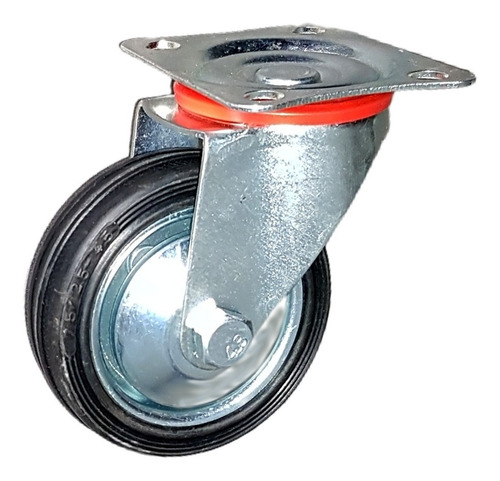 Rueda Giratorias De Goma 75mm S/ Freno C/rodam. Cap 200kg