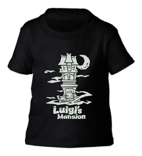 Polera Niño O Niña - Luigi's Mansion Fosforescente Gamer