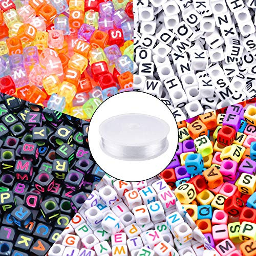 Cuentas Para Hacer Pulseras De Acrilico Con Hilo 1400 Pzas Multicolor 40.64 Cm 6 Mm