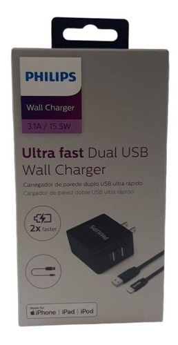 Cargador Completo iPhone 2 Puertos Original Carga Rapida  